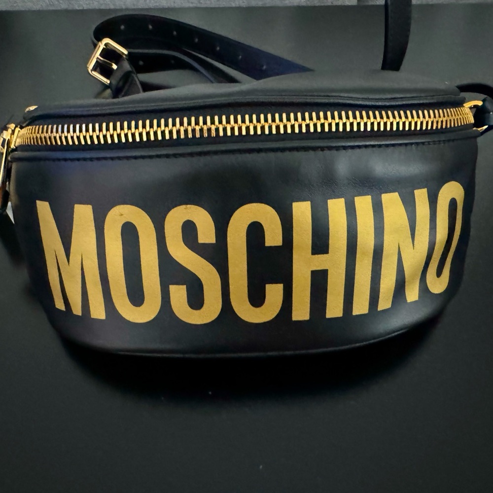 Moschino Fanny Pack Black with Gold Brand New with Tags